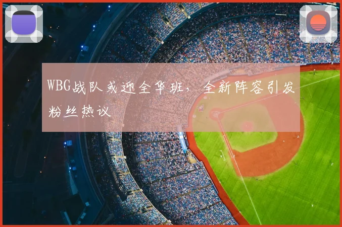 WBG战队或迎全华班，全新阵容引发粉丝热议